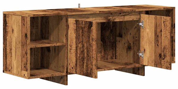 Antik fa színű szerelt fa TV-szekrény 130 x 35 x 50 cm