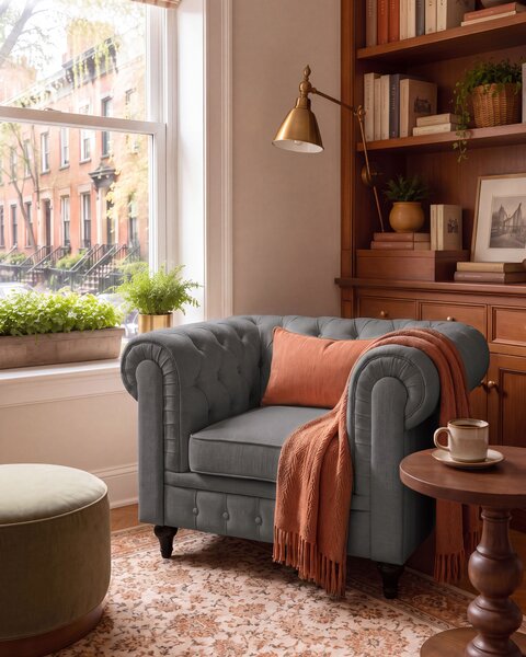 Fotel CHESTERFIELD Világosszürke