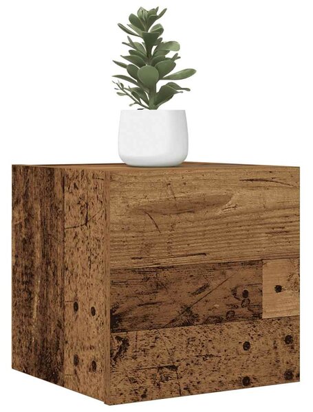 2 db antik fa színű falra szerelhető TV-szekrény 30,5x30x30 cm