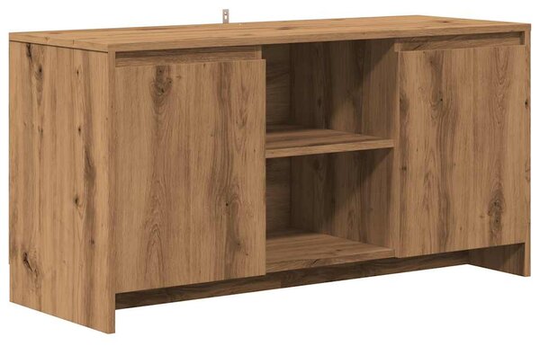 Kézműves tölgy színű szerelt fa TV-szekrény 102x37,5x52,5 cm