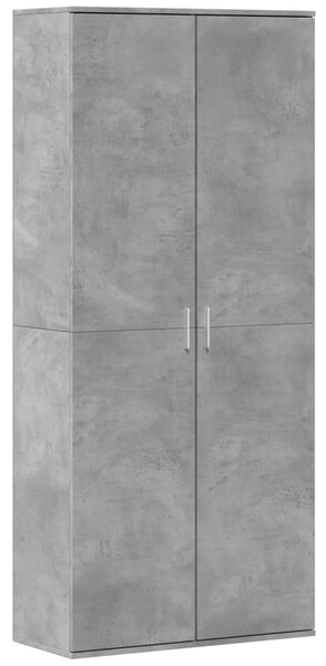 Betonszürke szerelt fa magasszekrény 80 x 35 x 180 cm