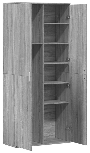 Szürke sonoma színű szerelt fa magasszekrény 80 x 35 x 180 cm