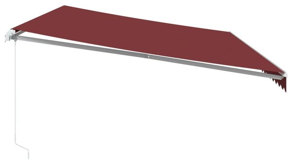 VidaXL burgundi vörös kézzel kihúzható napellenző 600 x 300 cm