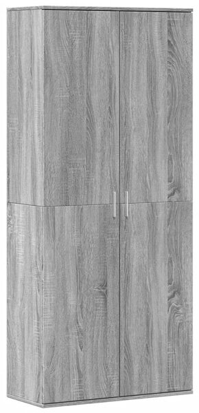 Szürke sonoma színű szerelt fa magasszekrény 80 x 35 x 180 cm