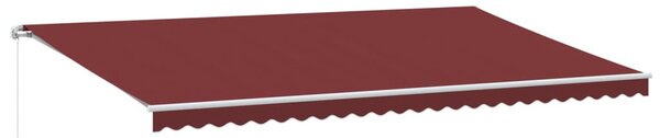 VidaXL burgundi vörös kézzel kihúzható napellenző 600 x 300 cm