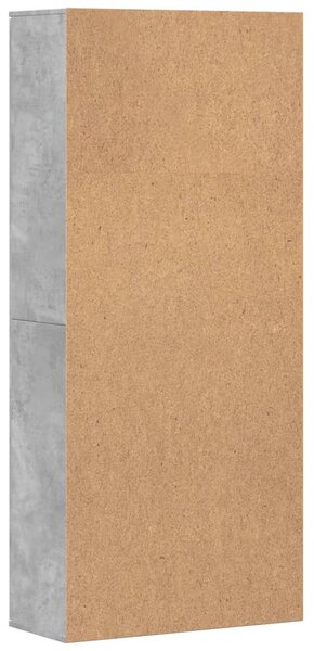 Betonszürke szerelt fa magasszekrény 80 x 35 x 180 cm