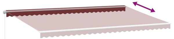 VidaXL burgundi vörös kézzel kihúzható napellenző 600 x 300 cm