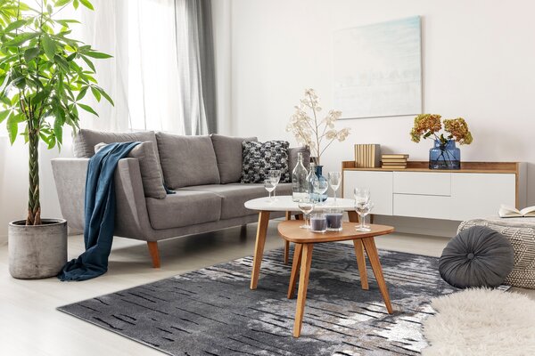Modern COZY szőnyeg 8876 Rio - Structural két szintű gyapjú szürke
