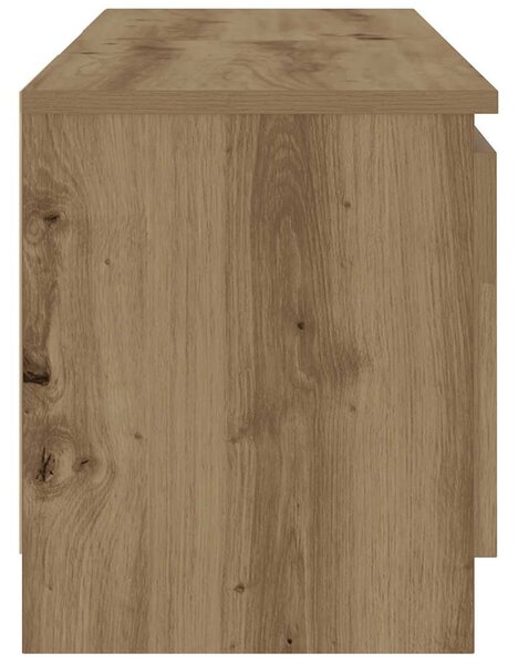 Kézműves tölgy szerelt fa TV-szekrény LED-ekkel 120x30x36 cm
