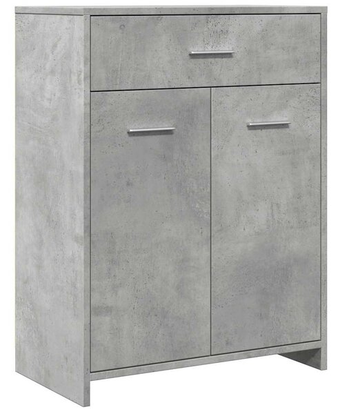 Betonszürke szerelt fa fürdőszobaszekrény 60 x 33 x 80 cm