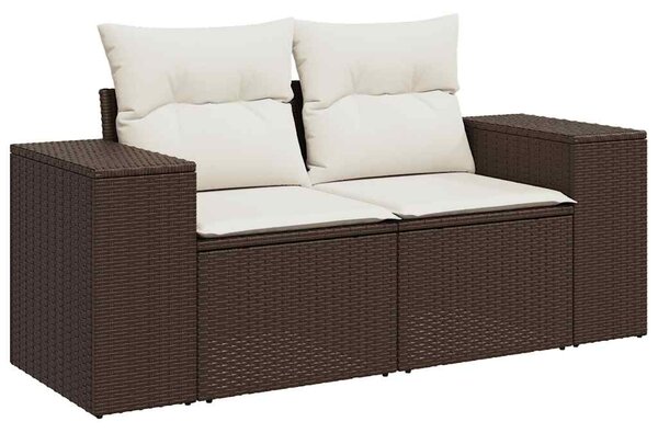 6 részes barna polyrattan kerti ülőgarnitúra párnával