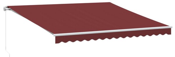 Burgundi vörös kézzel kihúzható LED-es napellenző 400 x 300 cm
