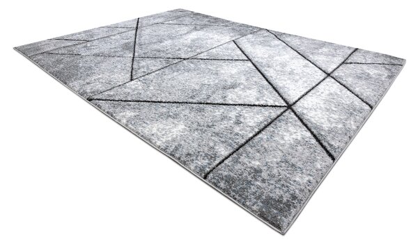 Modern COZY szőnyeg 8872 Wall, Geometriai, háromszögek - Structural két szintű gyapjú szürke / kék