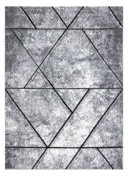 Modern COZY szőnyeg 8872 Wall, Geometriai, háromszögek - Structural két szintű gyapjú szürke / kék
