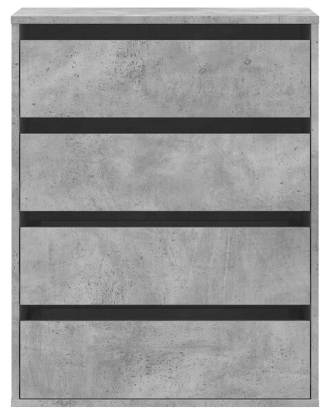 Betonszürke szerelt fa fiókos sarokszekrény 60 x 41 x 76 cm