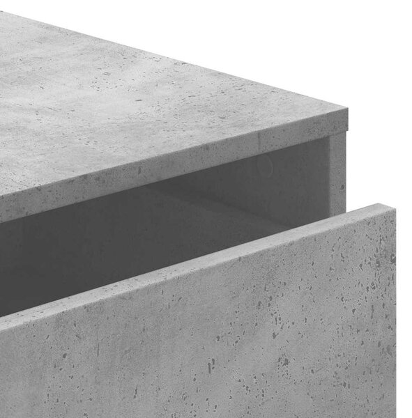 Betonszürke szerelt fa fiókos sarokszekrény 60 x 41 x 76 cm