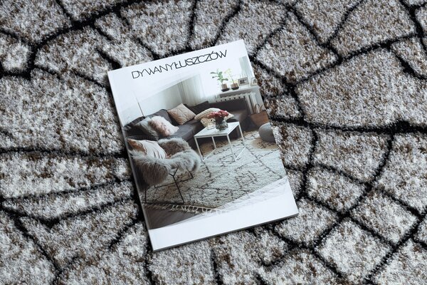 Modern COZY szőnyeg 8875 Wood, fatörzs - Structural két szintű gyapjú barna