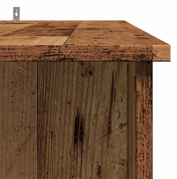 Antik fa színű szerelt fa bárasztal polccal 102x50x103,5 cm