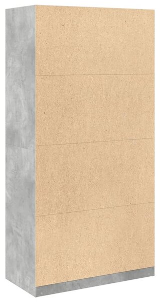 Betonszürke szerelt fa ruhásszekrény 100 x 50 x 200 cm