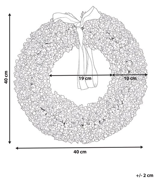 Karácsonyi koszorú ARESJON 40 cm Fehér