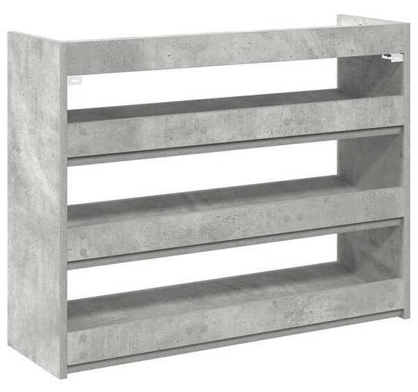 Betonszürke szerelt fa cipőtartó 80x25x62 cm