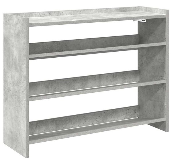Betonszürke szerelt fa cipőtartó 80x25x62 cm