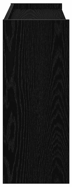 Fekete szerelt fa cipőtároló szekrény 80x25x62 cm