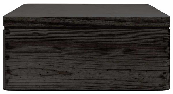 Fa doboz tetővel Fekete 40x30x13 cm tömör fa fenyő