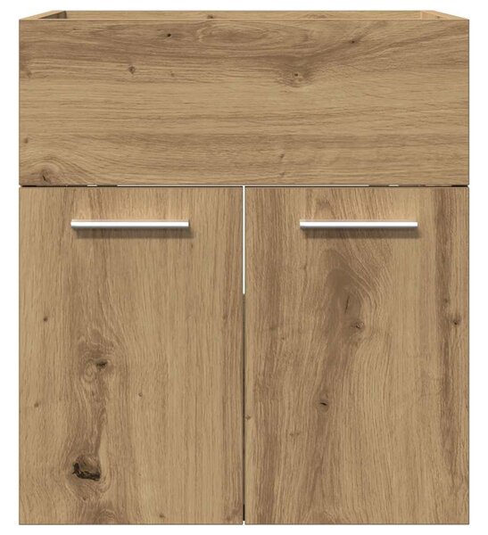 Kézműves tölgy szerelt fa mosdószekrény 41x38,5x46 cm