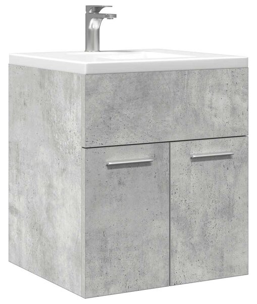 Betonszürke szerelt fa fürdőszobai mosdószekrény 41x38,5x46 cm