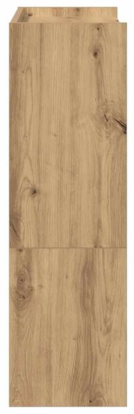 Kézműves tölgy színű szerelt fa cipősszekrény 60x25x81 cm