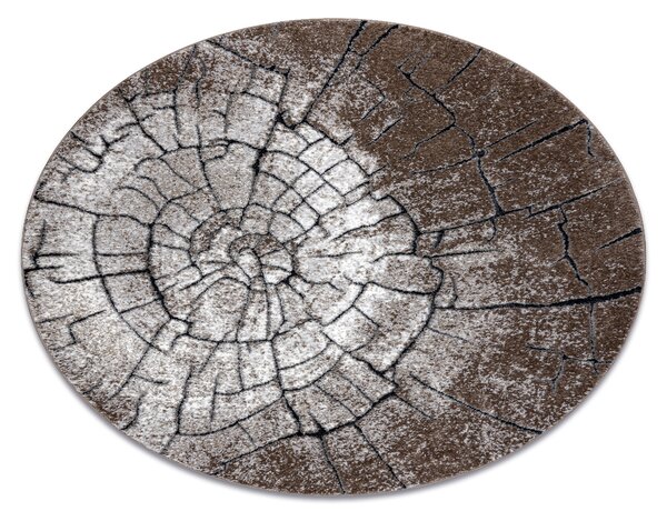 Modern COZY szőnyeg 8875 Kör, Wood, fatörzs - Structural két szintű gyapjú barna