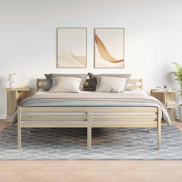 2 db sonoma tölgy színű szerelt fa éjjeliszekrény 46,5x29x61 cm