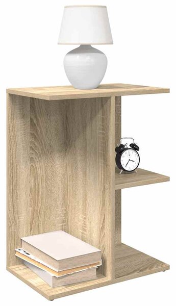 2 db sonoma tölgy színű szerelt fa éjjeliszekrény 46,5x29x61 cm