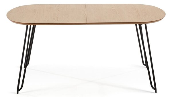 Natúr színű bővíthető étkezőasztal tölgyfa dekorral 90x140 cm Novac – Kave Home