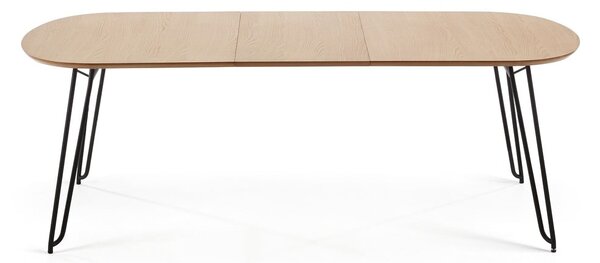 Natúr színű bővíthető étkezőasztal tölgyfa dekorral 90x140 cm Novac – Kave Home