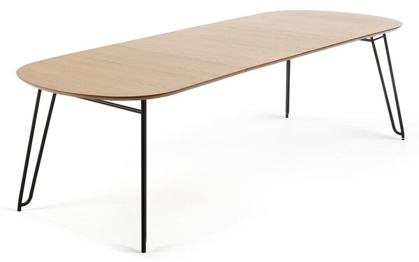 Natúr színű bővíthető étkezőasztal tölgyfa dekorral 90x140 cm Novac – Kave Home