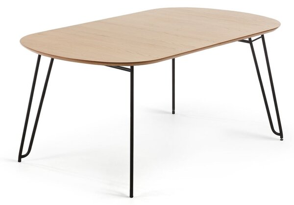 Natúr színű bővíthető étkezőasztal tölgyfa dekorral 90x140 cm Novac – Kave Home