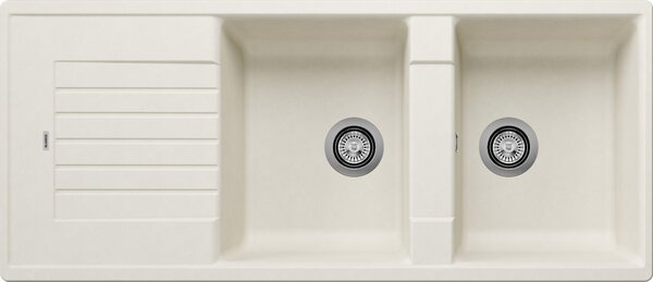 Blanco Zia 8 S, szilgránit mosogató 1160x500x190 mm, 2 kamrás, fehér puha, BLA-527209