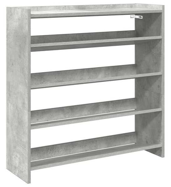 Betonszürke szerelt fa cipőtartó 80x25x81 cm