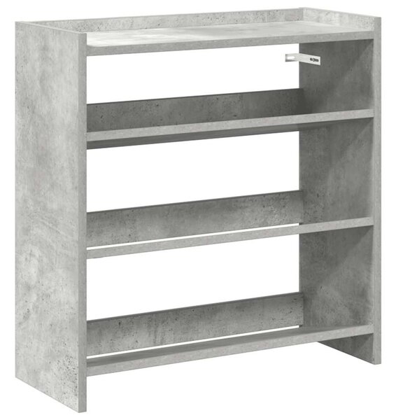 Betonszürke szerelt fa cipőtartó 60x25x62 cm