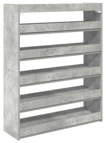 Betonszürke szerelt fa cipőtartó 80x25x100 cm
