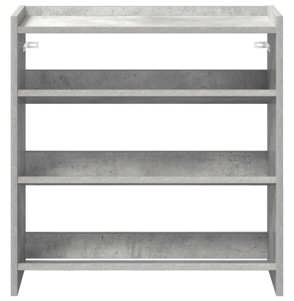Betonszürke szerelt fa cipőtartó 60x25x62 cm