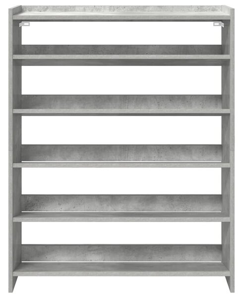Betonszürke szerelt fa cipőtartó 80x25x100 cm