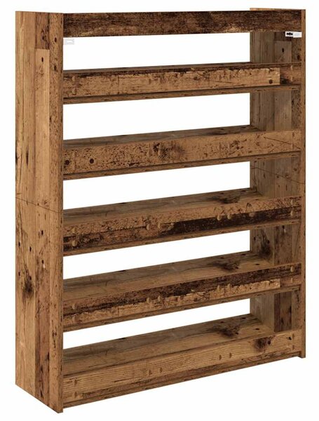 Antik fa szerelt fa cipőtartó 80x25x100 cm