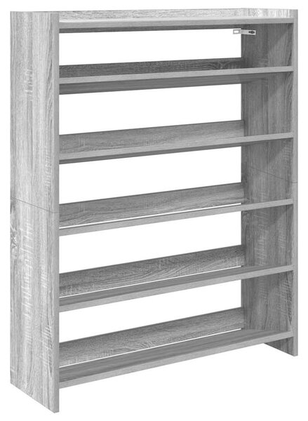 Szürke sonoma színű szerelt fa cipőtartó 80x25x100 cm