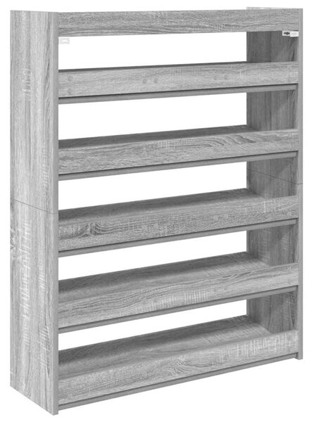 Szürke sonoma színű szerelt fa cipőtartó 80x25x100 cm