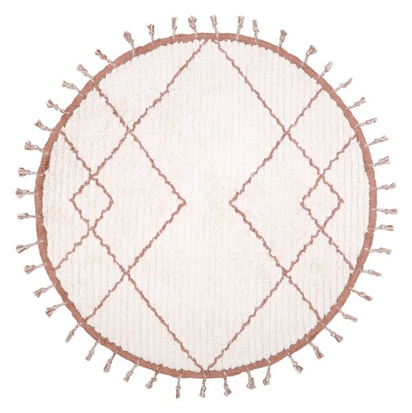 Come fehér-barna pamut kézzel készített szőnyeg, ø 120 cm - Nattiot