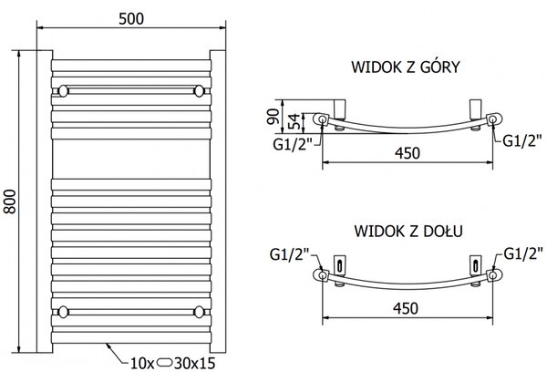 Mexen, Mexen Helios elektromos melegítő 800 x 500 mm, 300 W, króm - W103-0800-500-2300-01