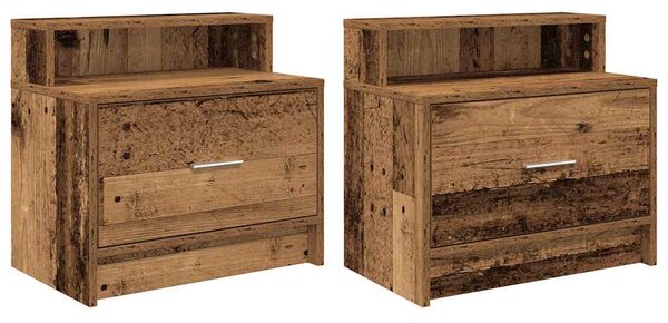 Éjjeliszekrények fiókkal 2 db régi fa 51 x 31 x 47 cm